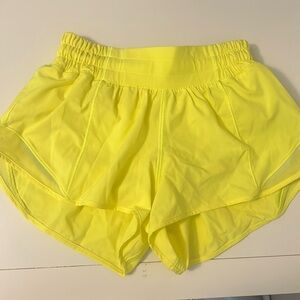 yellow lululemon hotty hots size 2